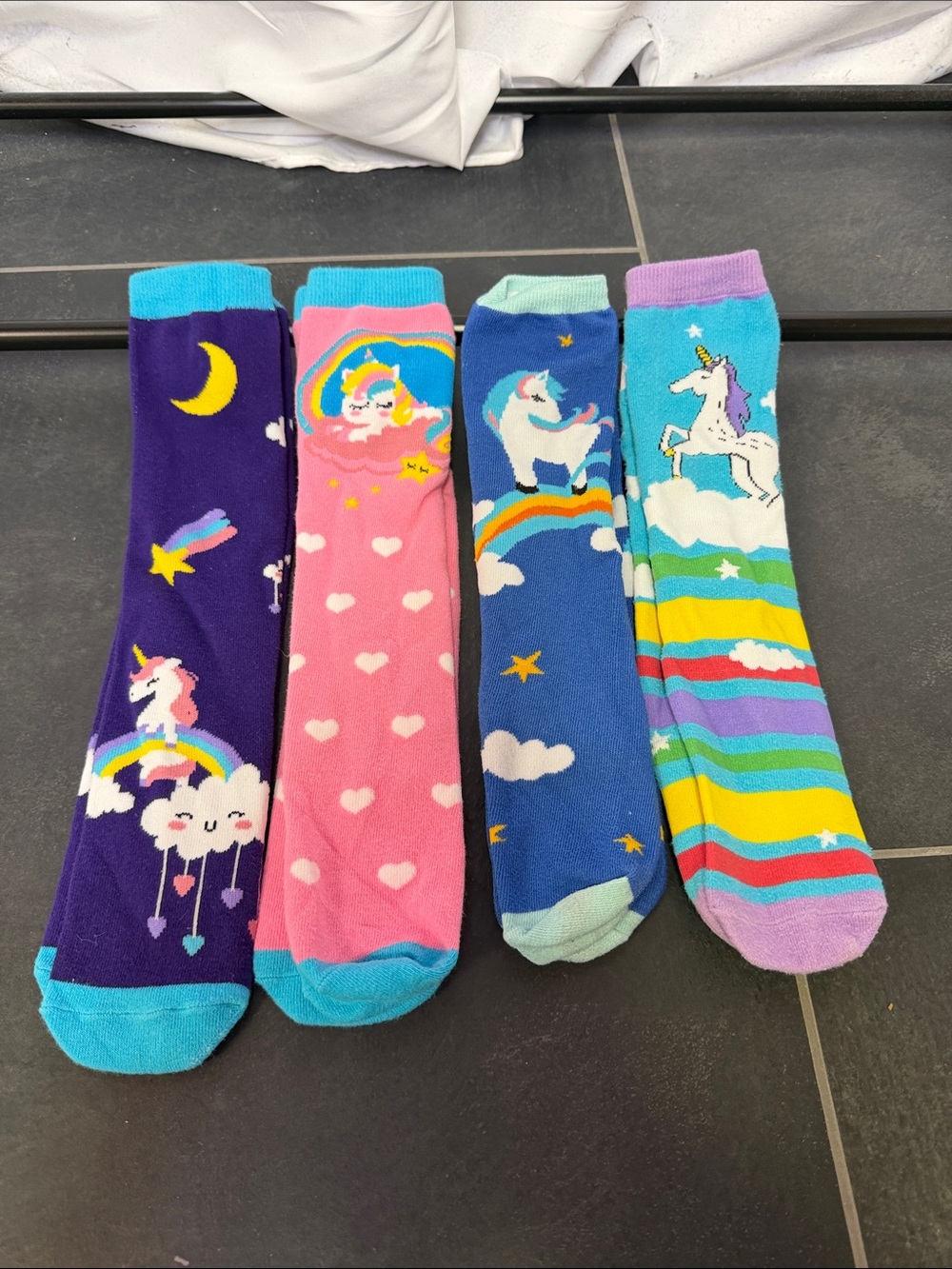 Kids Unicorn Crew Socks - Assorted Color Pack set of 4